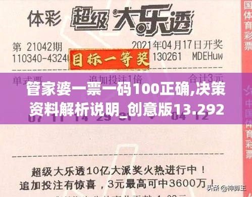 管家婆一票一码100正确,决策资料解析说明_创意版13.292-1