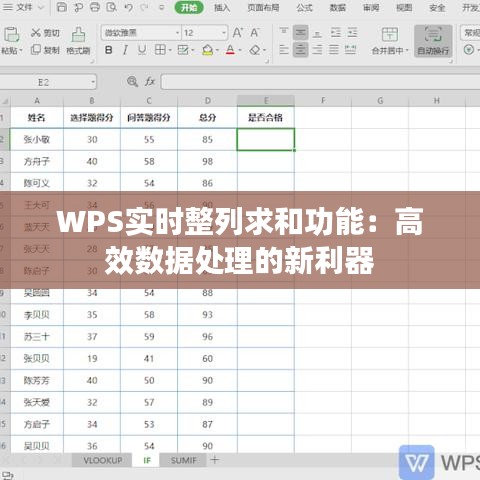 WPS实时整列求和功能：高效数据处理的新利器