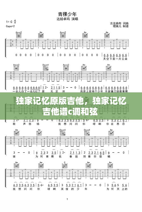 独家记忆原版吉他，独家记忆吉他谱c调和弦 