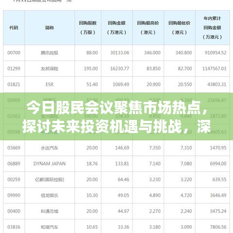 今日股民会议聚焦市场热点，探讨未来投资机遇与挑战，深度解读市场趋势